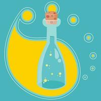 abstract toverdrank fles van vloeistof vector illustratie