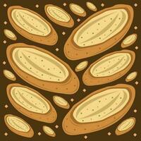 knoflook brood plak vector illustratie voor grafisch ontwerp en decoratief element