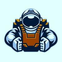 astronaut mascotte stijl in tekenfilm vector