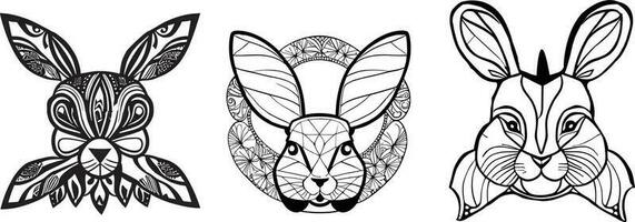 een hoog gedetailleerd vector silhouet van een vorstelijk konijn hoofd