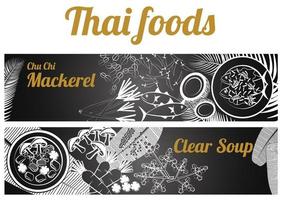 Thaise voedselbanner massaman en phad thai vector