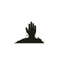 zombie hand, halloween vector icoon illustratie