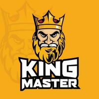 koning meester mascotte vector logo ontwerp