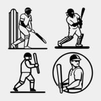 sport silhouet - krekel batsman vector