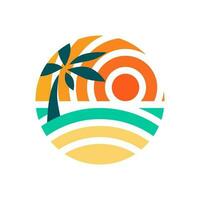 zomer logo vlak ontwerp vector illustratie geïsoleerd wit achtergrond