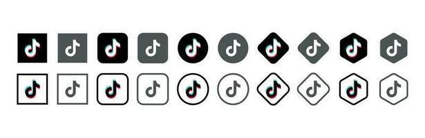 tiktok logo icoon in divers vormen, sociaal media icoon vector