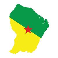 Frans Guyana is een overzee afdeling van Frankrijk Aan de noordoosten kust van zuiden Amerika, samengesteld hoofdzakelijk van tropisch regenwoud. vector illustratie kaart en vlag logo ontwerp