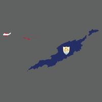 Anguilla Brits overzee territoria vector illustratie vlag en kaart logo ontwerp concept gedetailleerd