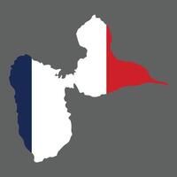 Guadeloupe afdelingen van Frankrijk vector illustratie vlag en kaart logo ontwerp concept gedetailleerd