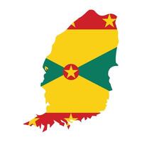 Grenada is een caraïben land bestaande uit een hoofd eiland, vector illustratie kaart en vlag concept.