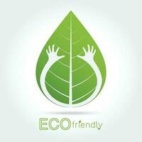 eco vriendelijk isoleren hand- knuffel blad concept vector