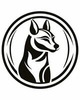 zwart en wit hond logo vector