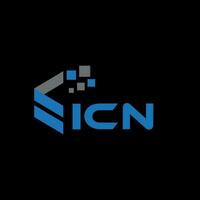 icn brief logo ontwerp Aan zwart achtergrond. icn creatief initialen brief logo concept. icn brief ontwerp. vector