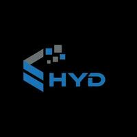 hyd brief logo ontwerp op zwarte achtergrond. hyd creatieve initialen brief logo concept. hyd brief ontwerp. vector