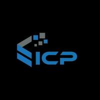 icp brief logo ontwerp Aan zwart achtergrond. icp creatief initialen brief logo concept. icp brief ontwerp. vector