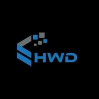 hwd brief logo ontwerp op zwarte achtergrond. hwd creatieve initialen brief logo concept. hwd-briefontwerp. vector