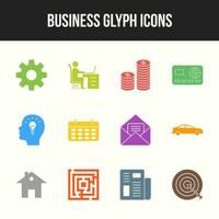 uniek bedrijf glyph icoon reeks vector