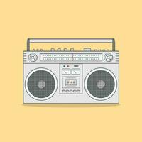 minimalistische retro boombox icoon cassette speler plakband opnemer illustratie retro wijnoogst 90s 80s nostalgie vector