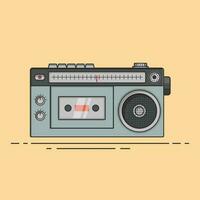 minimalistische retro boombox icoon conus opnemer cassette speler retro wijnoogst 90s 80s nostalgie tech muziek- vector