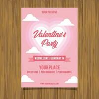 Valentijn partij evenement folder roze achtergrond vector