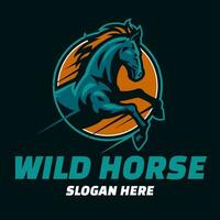 snel wild paard mascotte logo vector