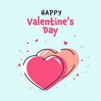 gelukkig Valentijnsdag dag concept met paar harten over- blauw achtergrond. vector