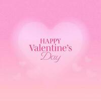 gelukkig Valentijnsdag dag doopvont met harten Aan glanzend roze achtergrond. vector