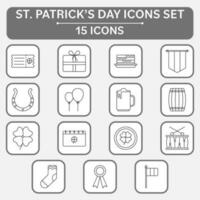 zwart beroerte illustratie van st Patrick dag icoon set. vector