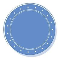 blanco ronde insigne of etiket element in blauw kleur. vector