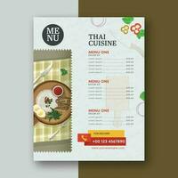 Thais keuken menu kaart sjabloon lay-out voor publiceren. vector