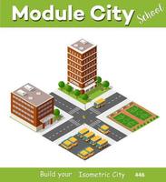 school isometrische gebouw studie onderwijs stedelijke infrastructuur voor conceptueel ontwerp vectorillustratie met huizen en straten. vector