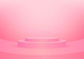 lege podium studio roze achtergrond voor productvertoning met kopie ruimte. showroom shoot render. bannerachtergrond voor het adverteren van product. vector