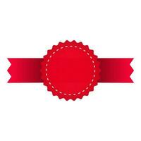 leeg insigne lint element in rood kleur. vector