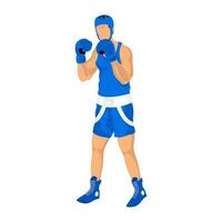 gezichtsloos mannetje bokser speler staand Aan wit achtergrond. vector