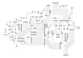 futuristische printplaat op witte achtergrond. digitale technologie concept. vector