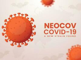 neocov covid-19 nieuw spanning concept met oranje virus effect en vliegend vleermuizen Aan wereld kaart achtergrond. vector