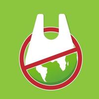 save world concept, geen plastic zakken. vector illustratie