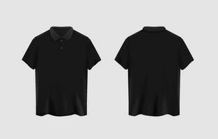 3d realistisch zwart polo overhemd sjabloon vector