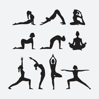 yoga pose silhouet vector