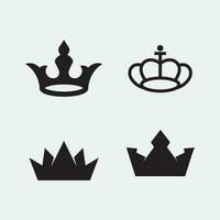 kroon logo en koningin, koning logo ontwerpsjabloon vector illustratie