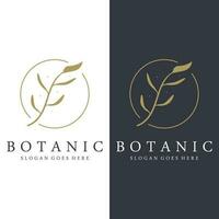 hand- getrokken botanisch logo concept vector