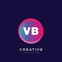 vb eerste logo met kleurrijk sjabloon vector. vector