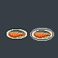 tonijn keuken in pixel kunst stijl vector