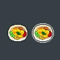 geel rijst- in pixel kunst stijl vector