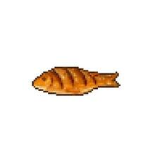 gebakken vis in pixel kunst stijl vector
