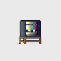 glitch scherm Aan TV met pixel kunst stijl vector