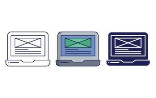 laptop wireframe vector icoon