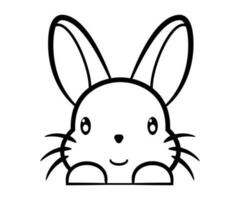 gelukkig konijn glimlachen schattig karakter kleuren. tekenfilm illustratie geïsoleerd Aan wit achtergrond vector