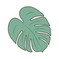 groovy retro monstera blad. wijnoogst hippie psychedelisch kruid. vector