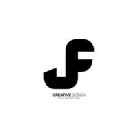 brief j f modern vlak uniek vorm monogram zwart logo vector